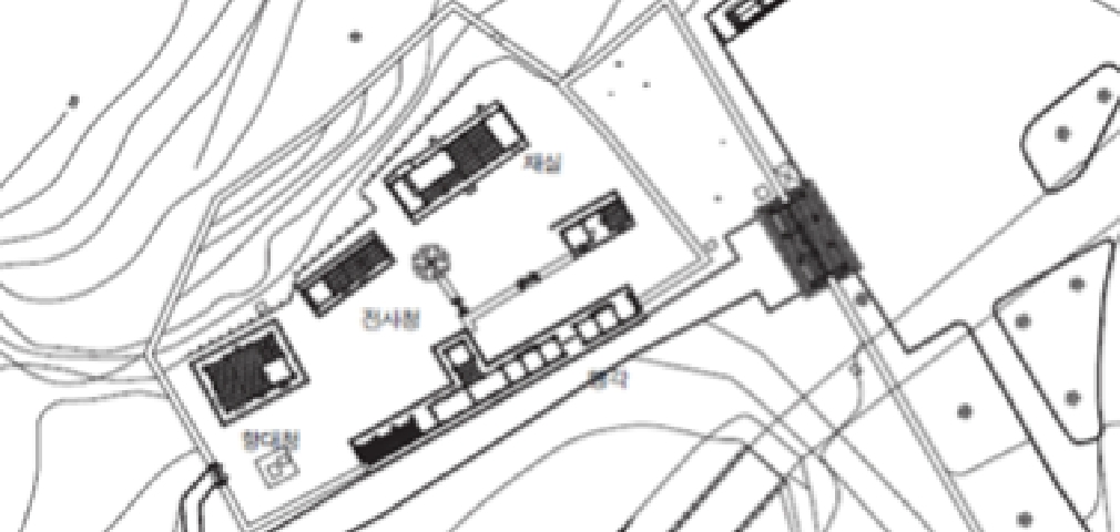 정자각 구조도 이미지(향대청, 전시정, 재실, 명각)
