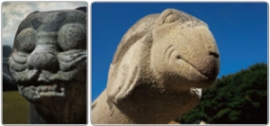 석호와 석양 이미지